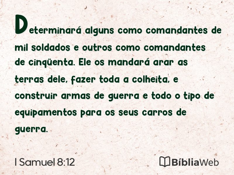 I Samuel 8:12 em imagem para compartilhar