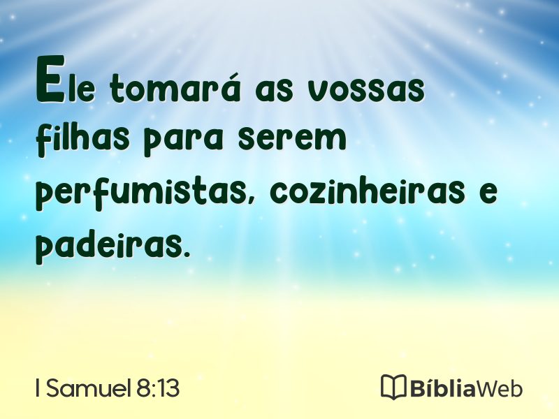 I Samuel 8:13 em imagem para compartilhar