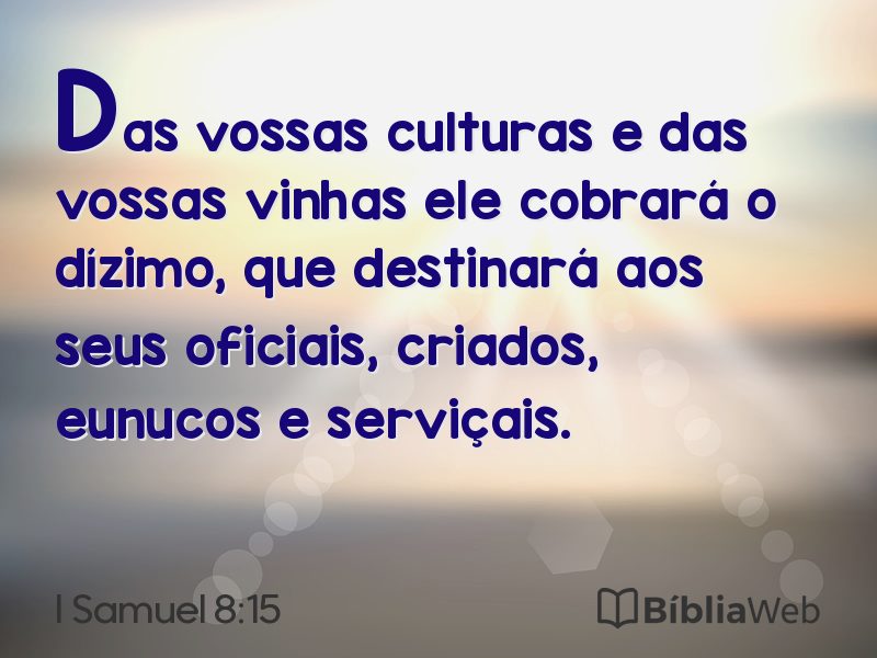 I Samuel 8:15 em imagem para compartilhar
