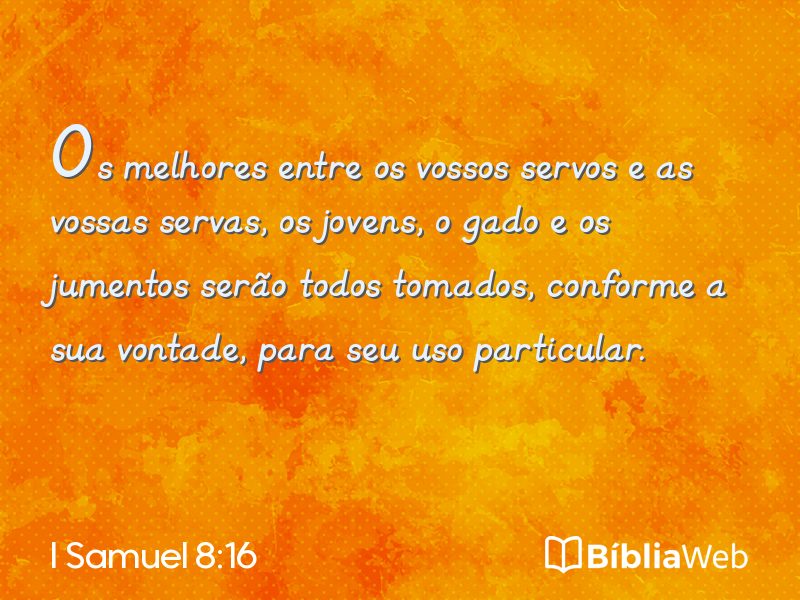 I Samuel 8:16 em imagem para compartilhar