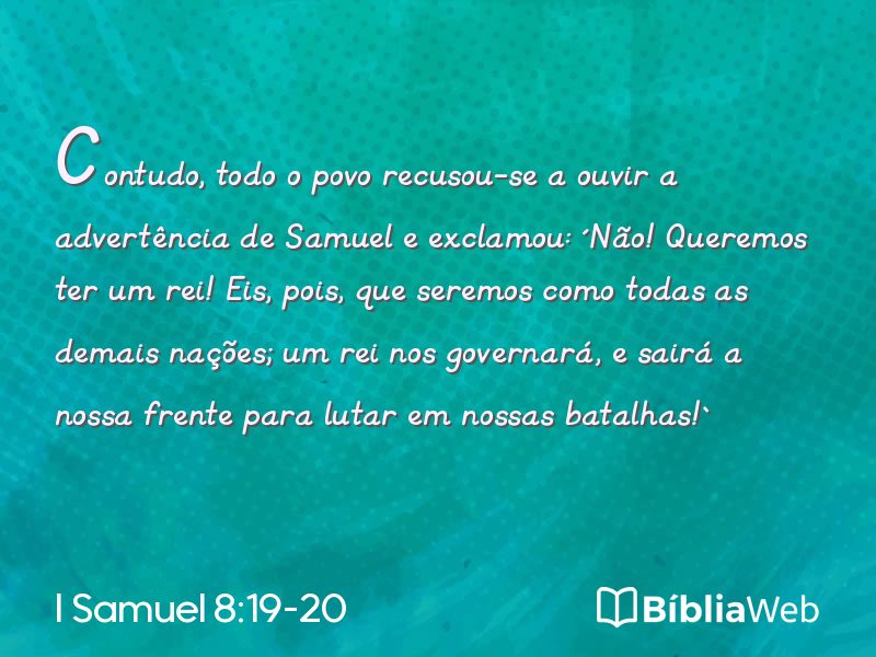 I Samuel 8:19-20 em imagem para compartilhar