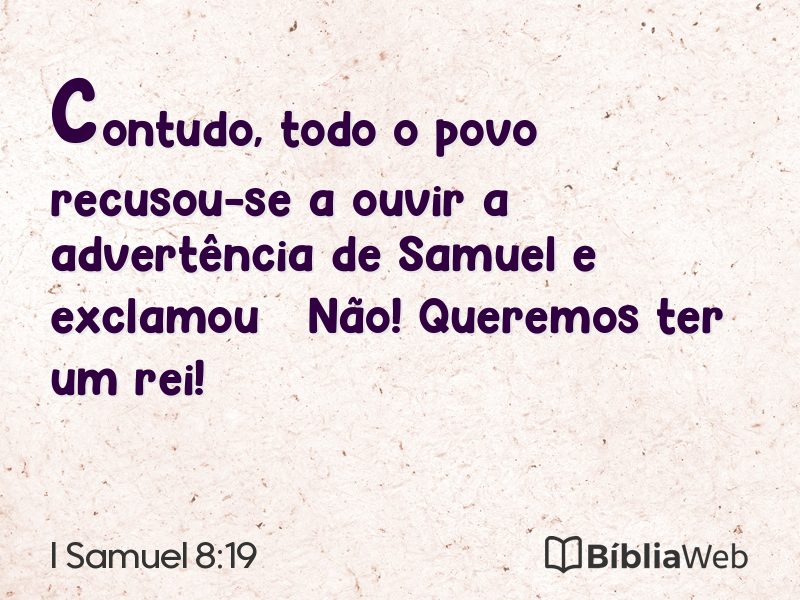 I Samuel 8:19 em imagem para compartilhar