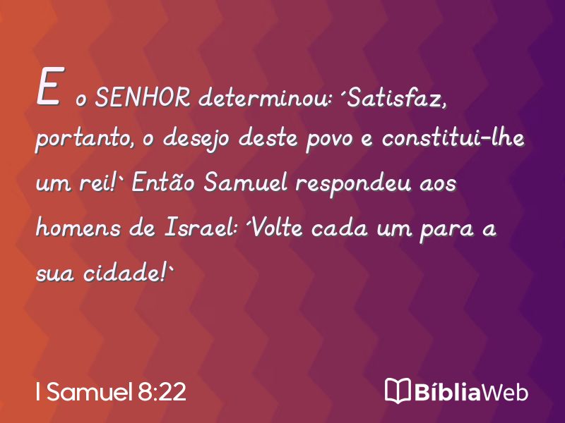 I Samuel 8:22 em imagem para compartilhar