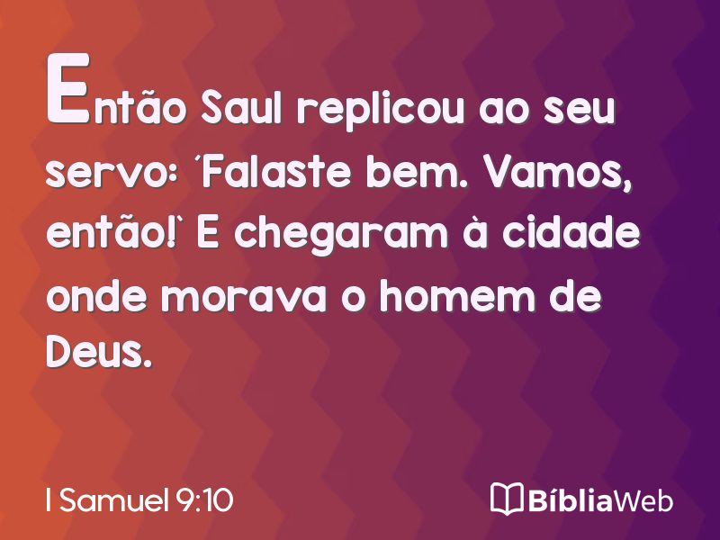 I Samuel 9:10 em imagem para compartilhar