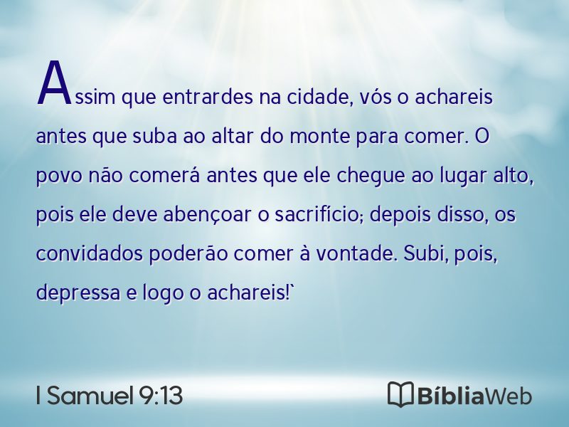 I Samuel 9:13 em imagem para compartilhar