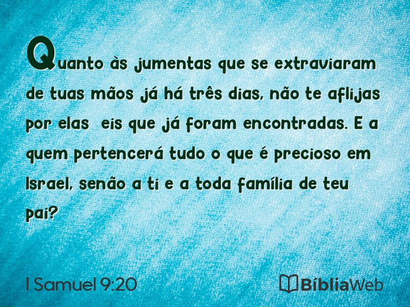I Samuel 9:20 em imagem para compartilhar