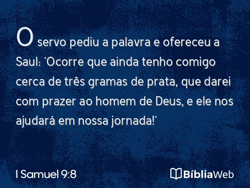 I Samuel 9:8 em imagem para compartilhar