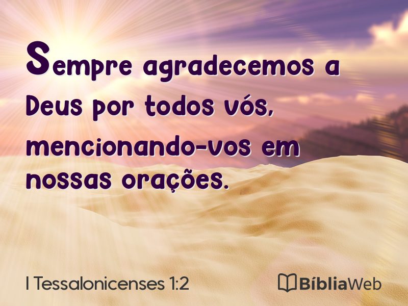 I Tessalonicenses 1:2 em imagem para compartilhar