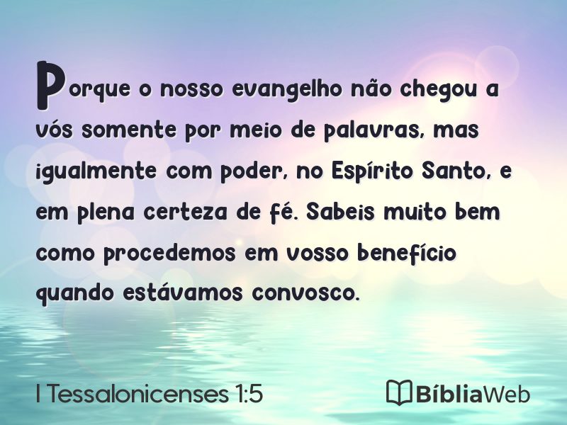 I Tessalonicenses 1:5 em imagem para compartilhar