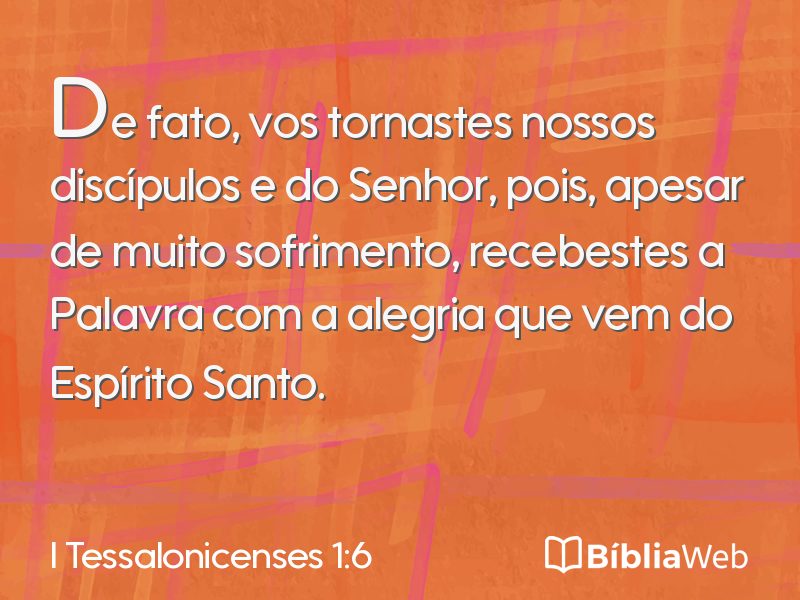 I Tessalonicenses 1:6 em imagem para compartilhar