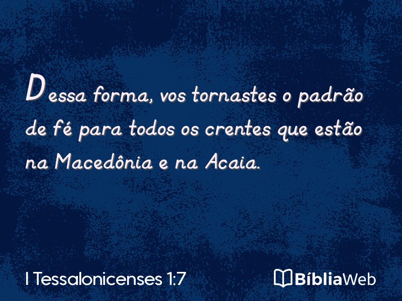I Tessalonicenses 1:7 em imagem para compartilhar