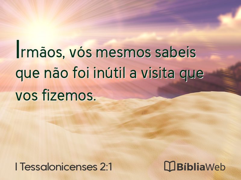 I Tessalonicenses 2:1 em imagem para compartilhar