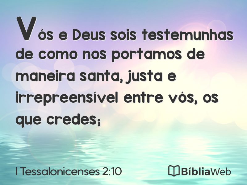 I Tessalonicenses 2:10 em imagem para compartilhar