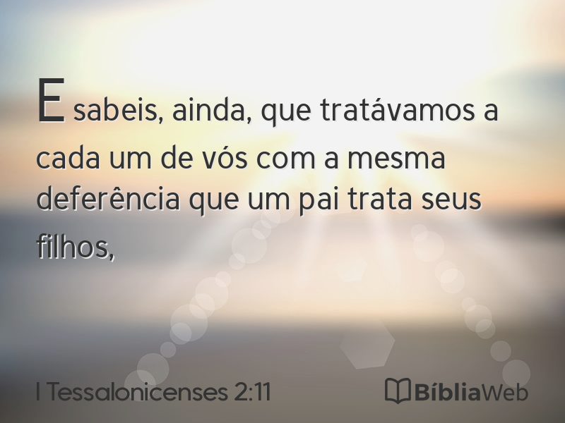 I Tessalonicenses 2:11 em imagem para compartilhar