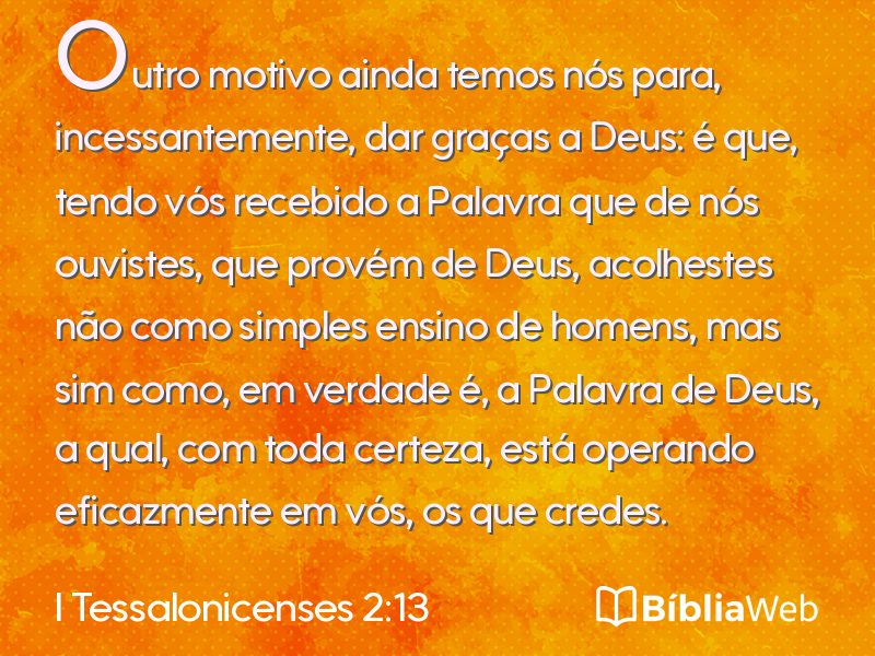 I Tessalonicenses 2:13 em imagem para compartilhar