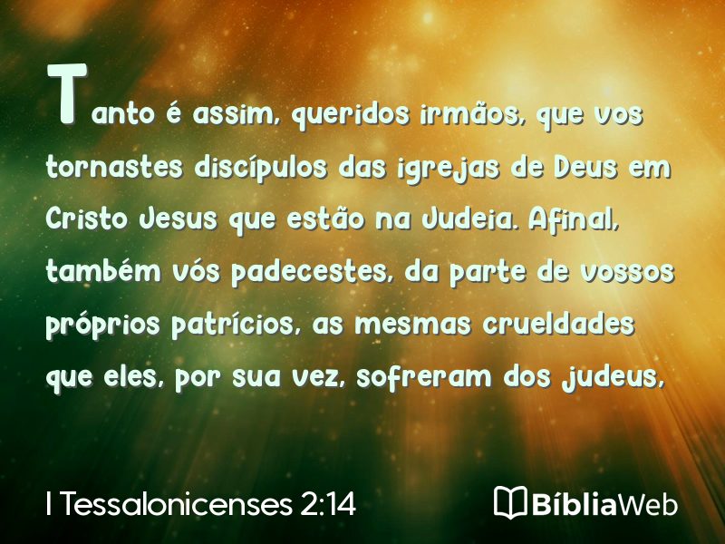 I Tessalonicenses 2:14 em imagem para compartilhar