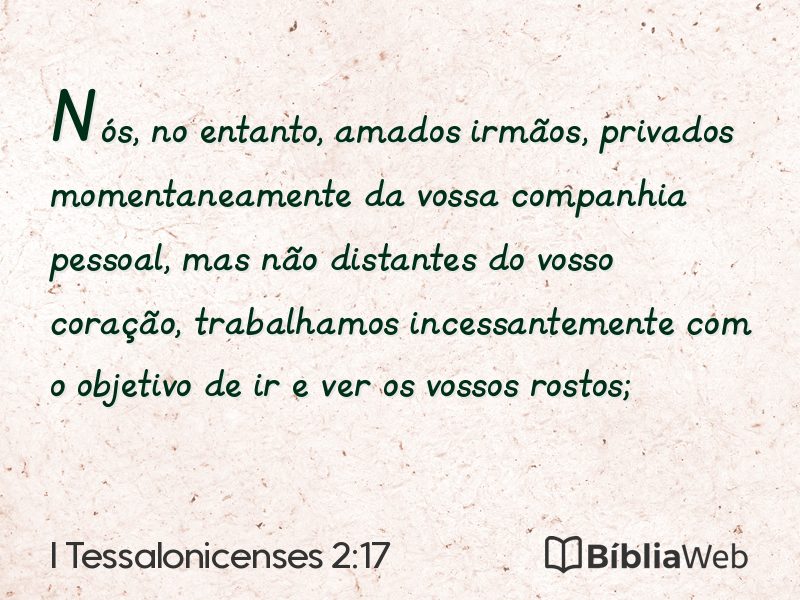 I Tessalonicenses 2:17 em imagem para compartilhar