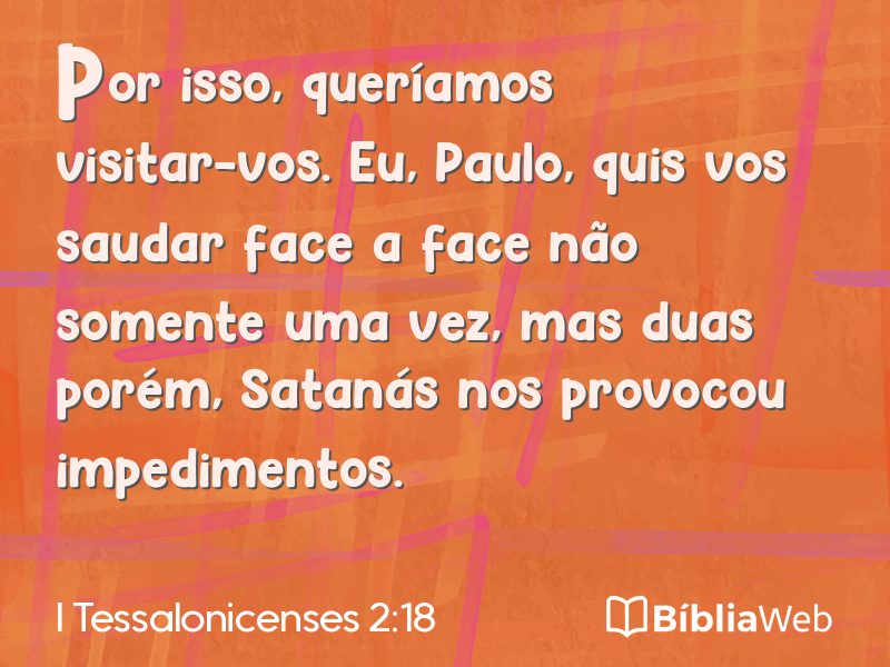 I Tessalonicenses 2:18 em imagem para compartilhar