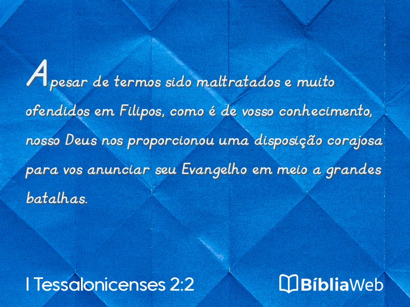 I Tessalonicenses 2:2 em imagem para compartilhar