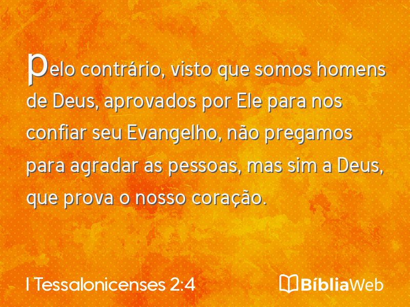 I Tessalonicenses 2:4 em imagem para compartilhar