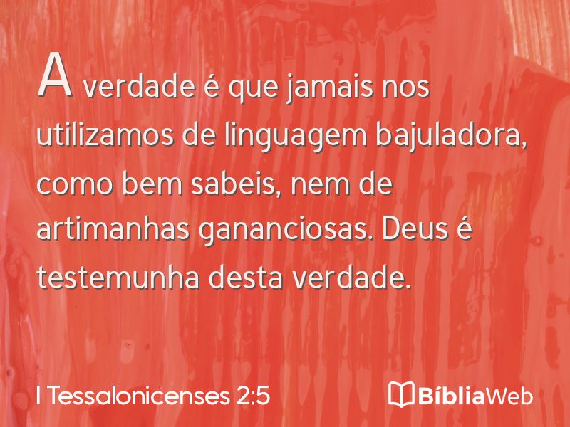 I Tessalonicenses 2:5 em imagem para compartilhar