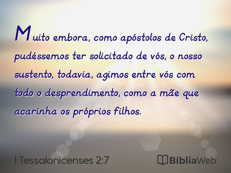 I Tessalonicenses 2:7 em imagem para compartilhar