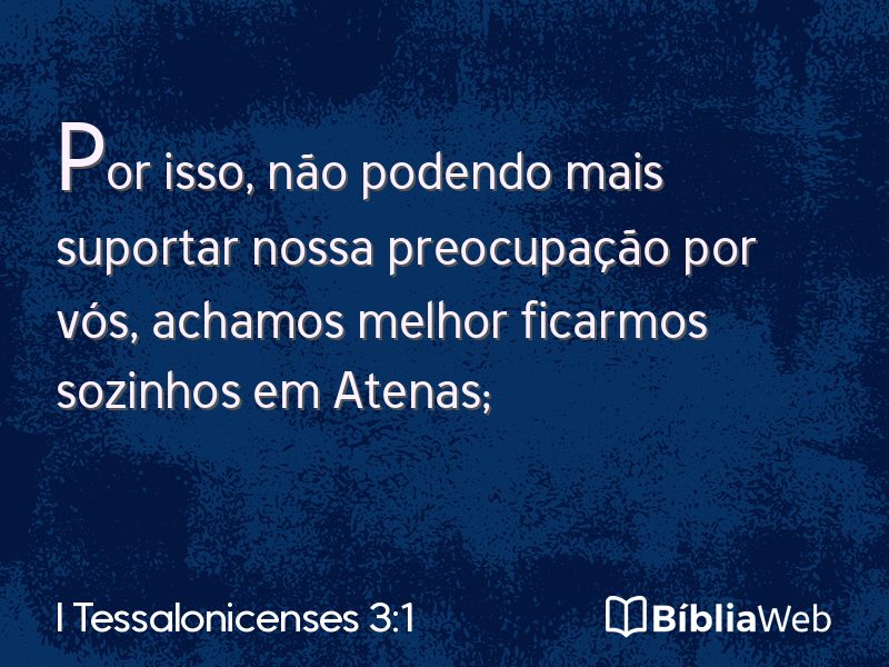 I Tessalonicenses 3:1 em imagem para compartilhar