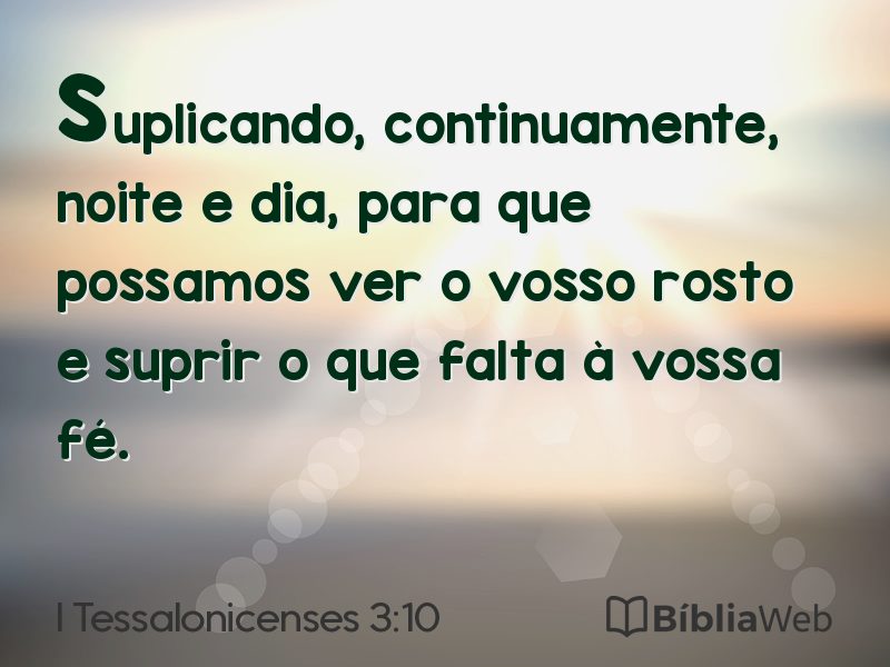 I Tessalonicenses 3:10 em imagem para compartilhar