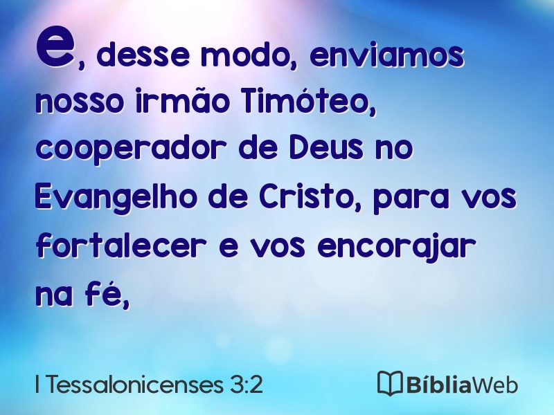 I Tessalonicenses 3:2 em imagem para compartilhar