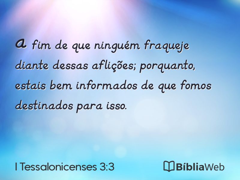 I Tessalonicenses 3:3 em imagem para compartilhar