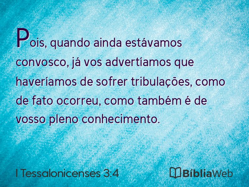 I Tessalonicenses 3:4 em imagem para compartilhar