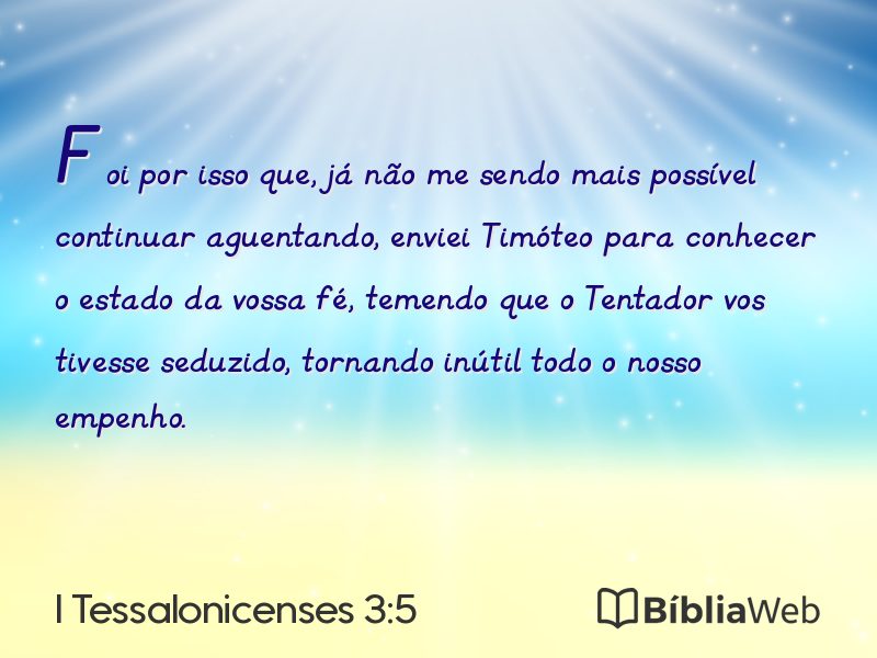 I Tessalonicenses 3:5 em imagem para compartilhar
