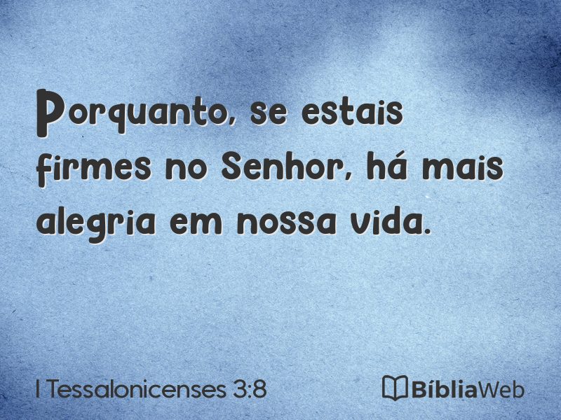 I Tessalonicenses 3:8 em imagem para compartilhar