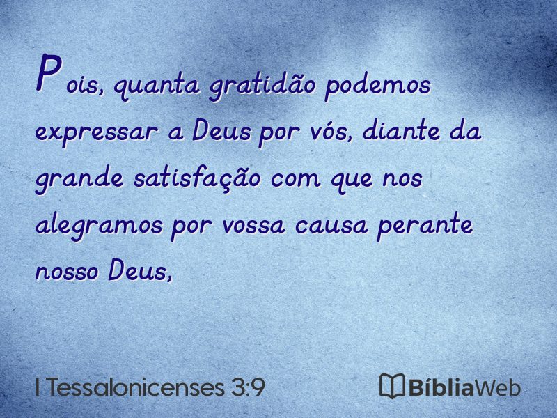 I Tessalonicenses 3:9 em imagem para compartilhar
