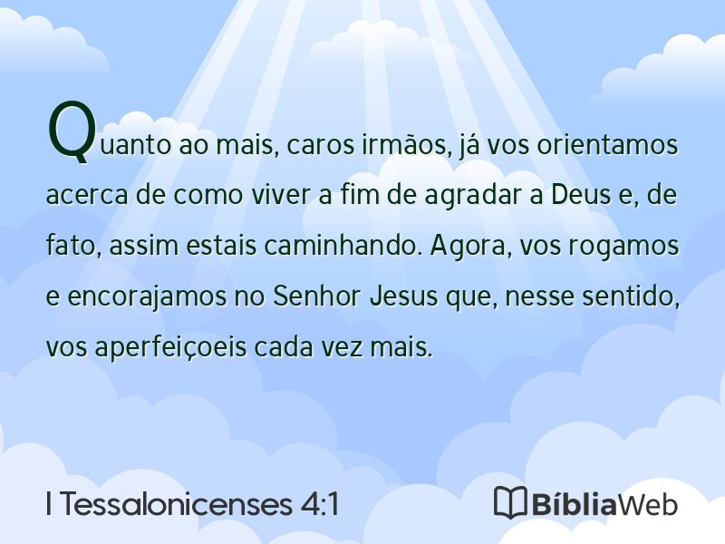 I Tessalonicenses 4:1 em imagem para compartilhar
