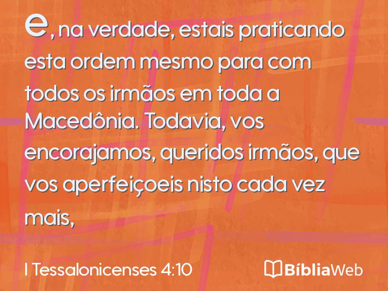 I Tessalonicenses 4:10 em imagem para compartilhar