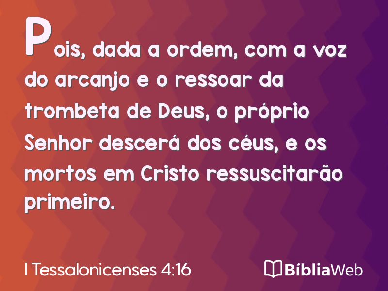 I Tessalonicenses 4:16 em imagem para compartilhar