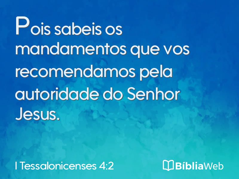 I Tessalonicenses 4:2 em imagem para compartilhar