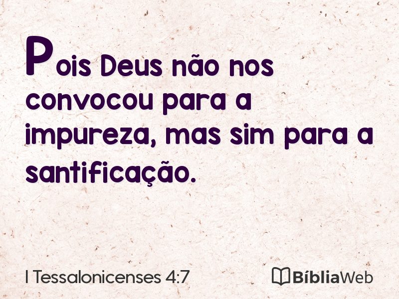 I Tessalonicenses 4:7 em imagem para compartilhar