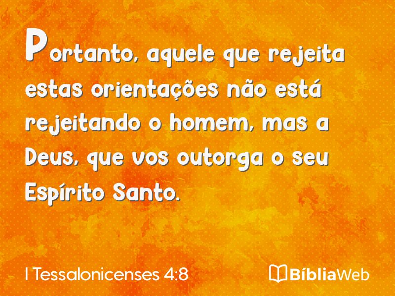I Tessalonicenses 4:8 em imagem para compartilhar