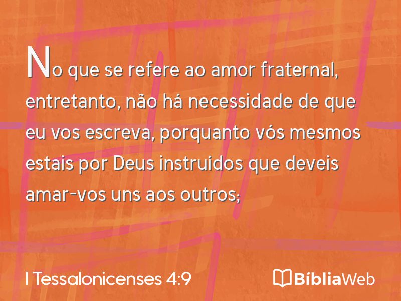 I Tessalonicenses 4:9 em imagem para compartilhar