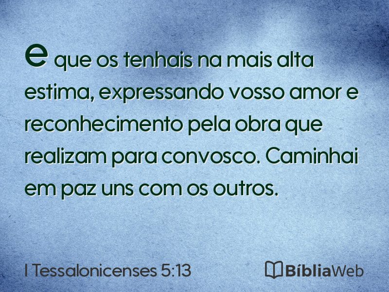 I Tessalonicenses 5:13 em imagem para compartilhar
