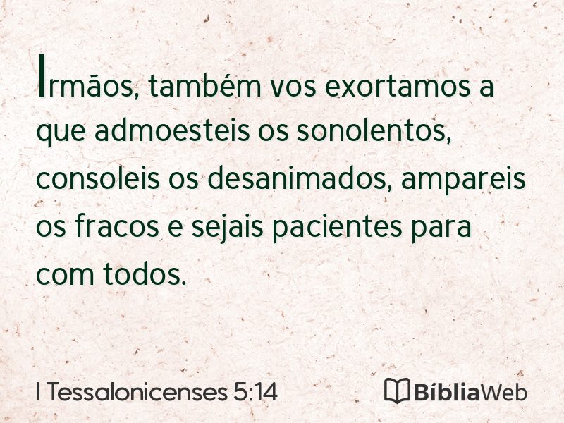 I Tessalonicenses 5:14 em imagem para compartilhar