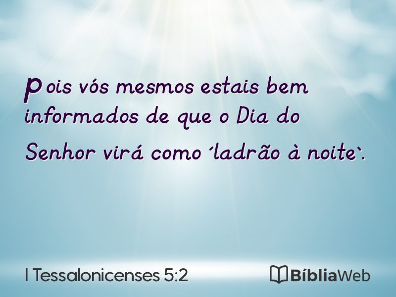 I Tessalonicenses 5:2 em imagem para compartilhar