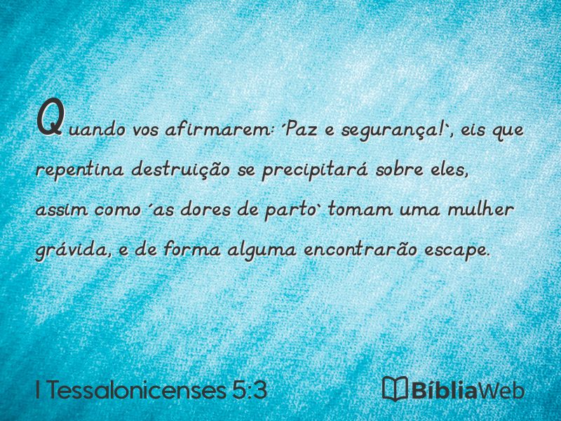 I Tessalonicenses 5:3 em imagem para compartilhar