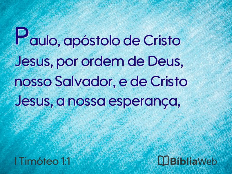 I Timóteo 1:1 em imagem para compartilhar