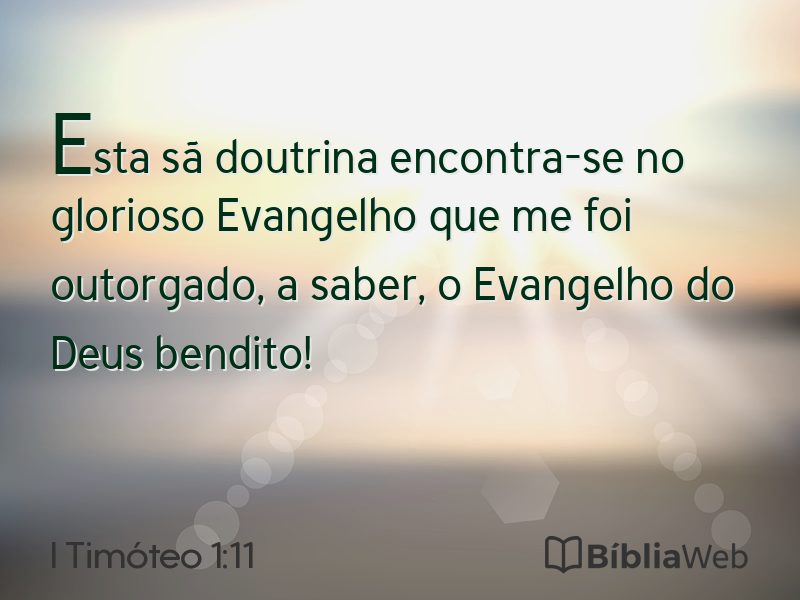 I Timóteo 1:11 em imagem para compartilhar