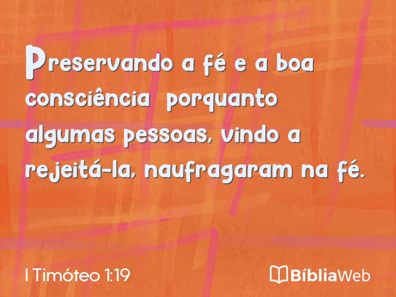 I Timóteo 1:19 em imagem para compartilhar