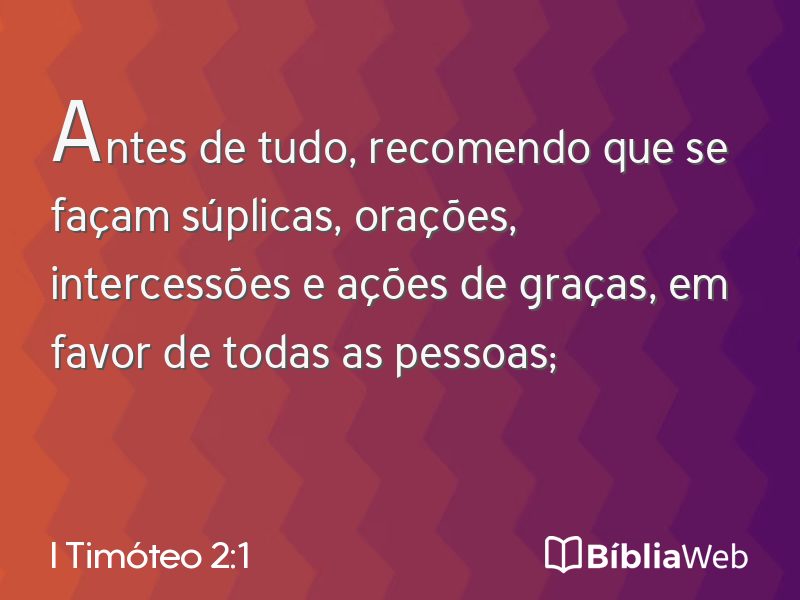 I Timóteo 2:1 em imagem para compartilhar