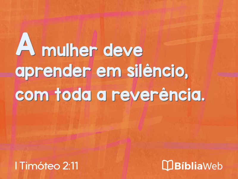 I Timóteo 2:11 em imagem para compartilhar
